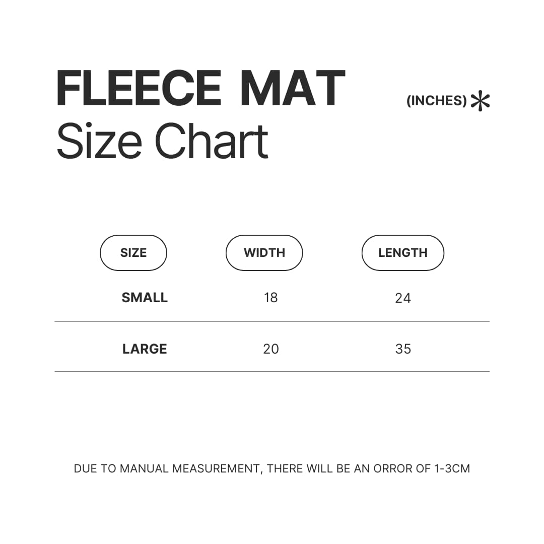 Fleece Mat Size Chart - SK8 Merch