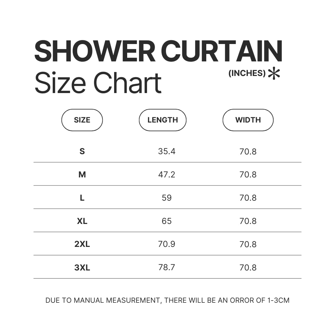 Shower Curtain Size Chart - SK8 Merch