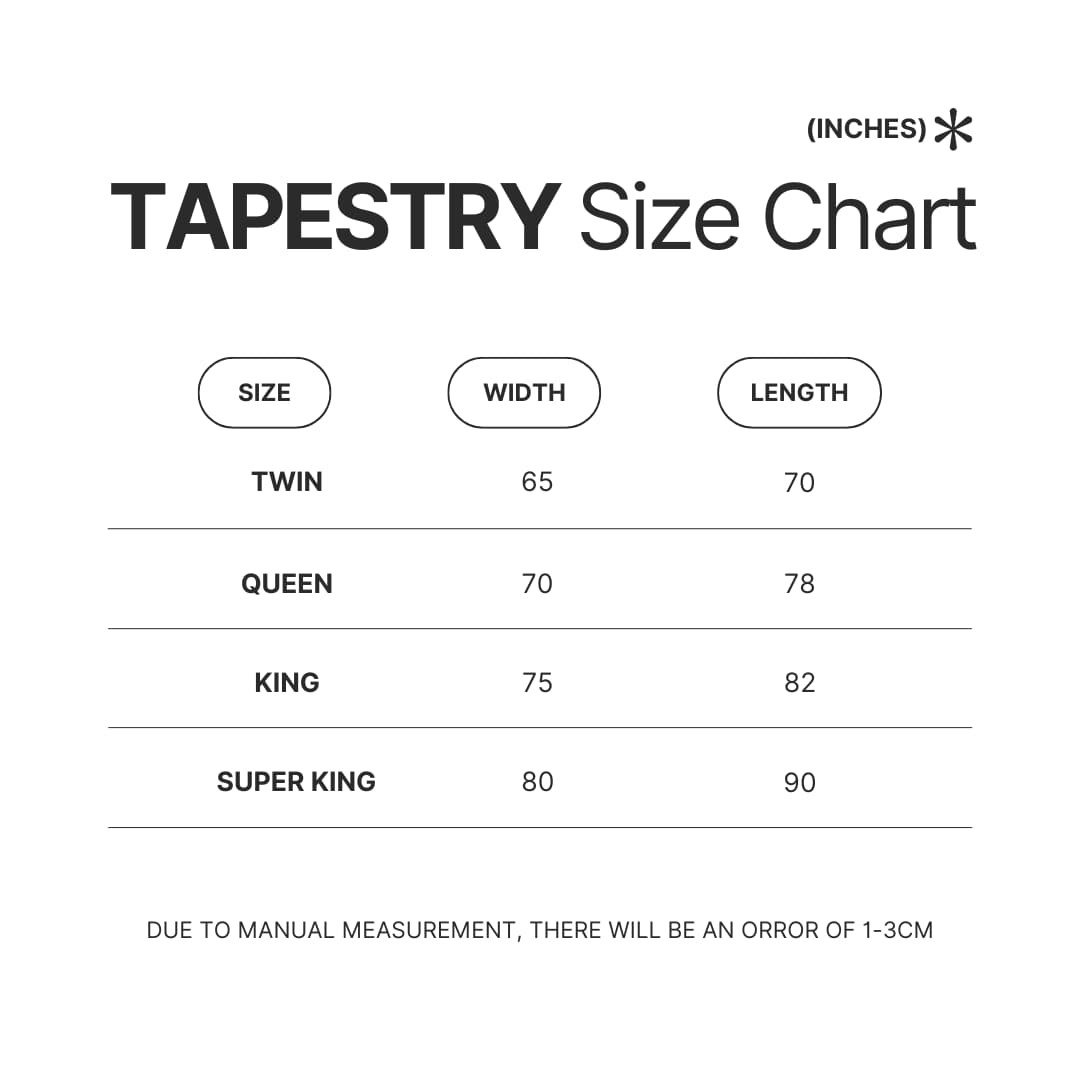 Tapestry Size Chart - SK8 Merch