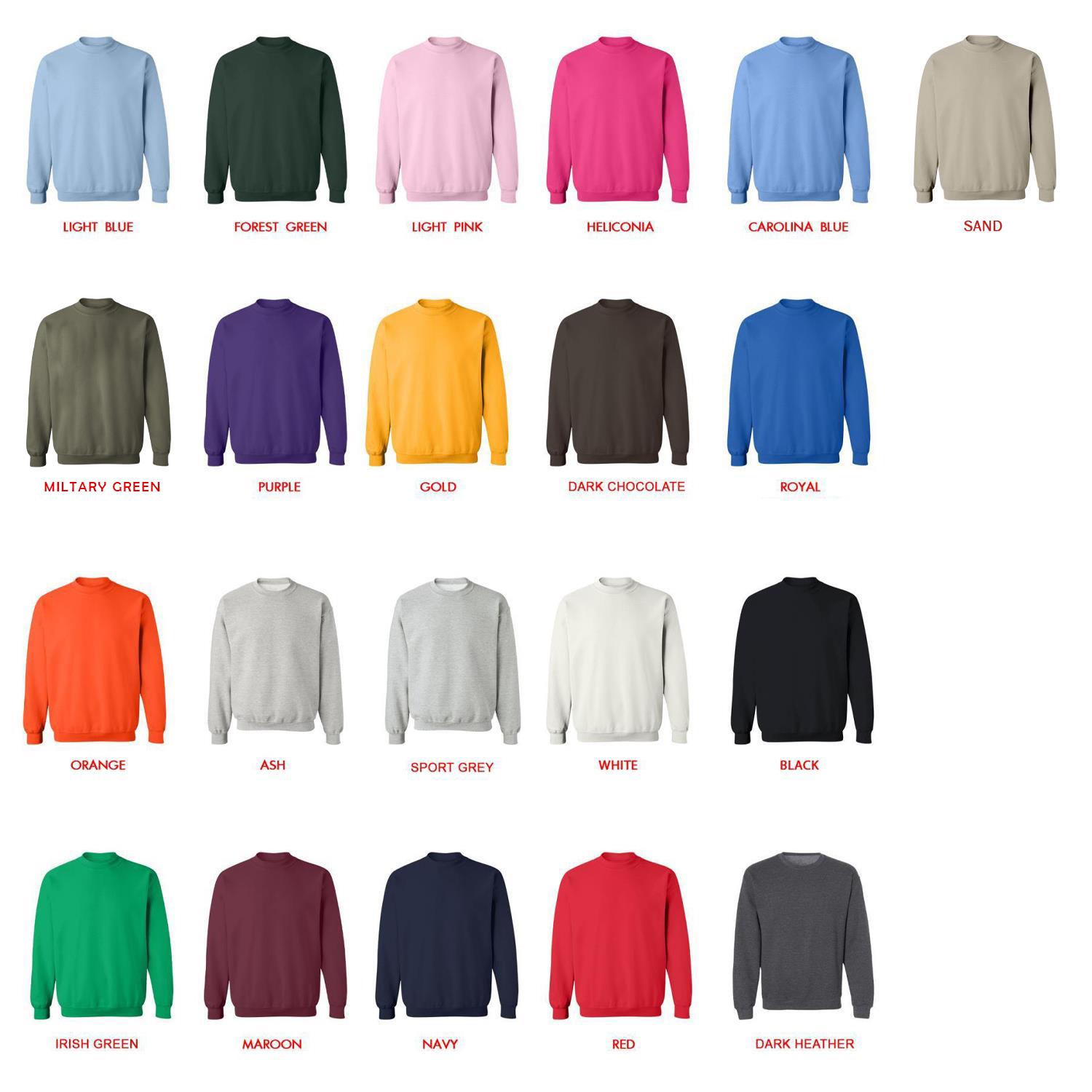 sweatshirt color chart - SK8 Merch