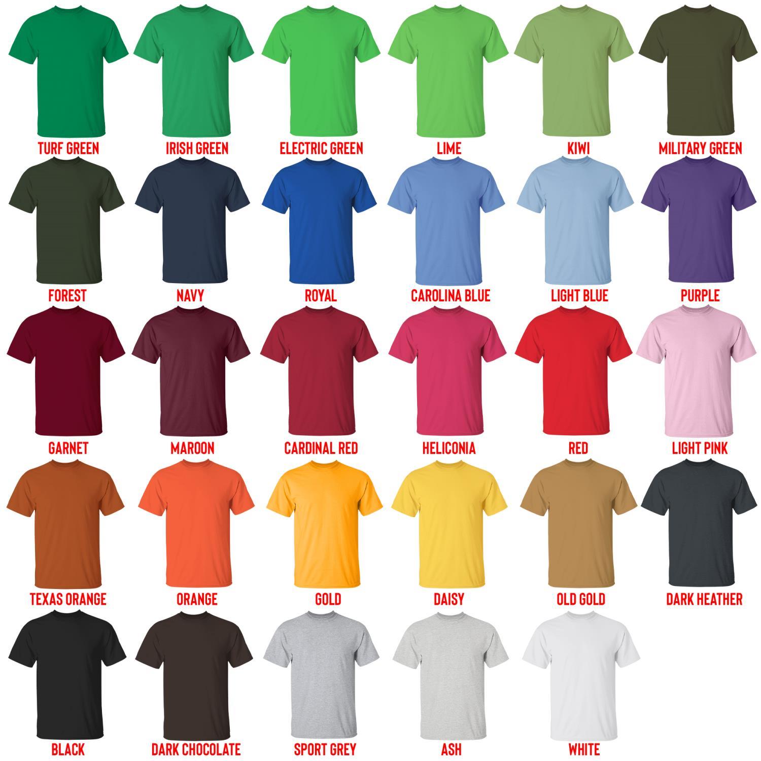 t shirt color chart - SK8 Merch