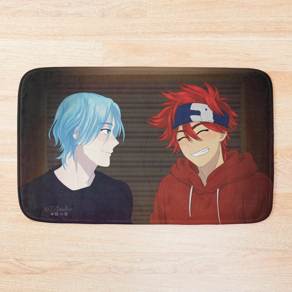 Smiling Reki And Smitten Langa Redraw Bath Mat
