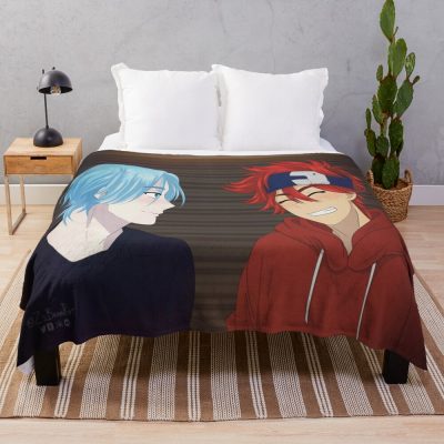 Smiling Reki And Smitten Langa Redraw Throw Blanket