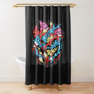 Sk8 The Infinity Black Shower Curtain
