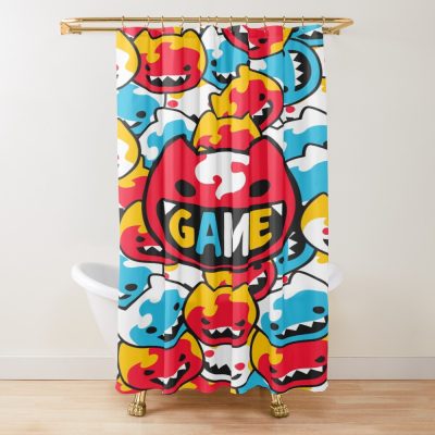 Team Miya Chinen Pattern Sk8 Shower Curtain